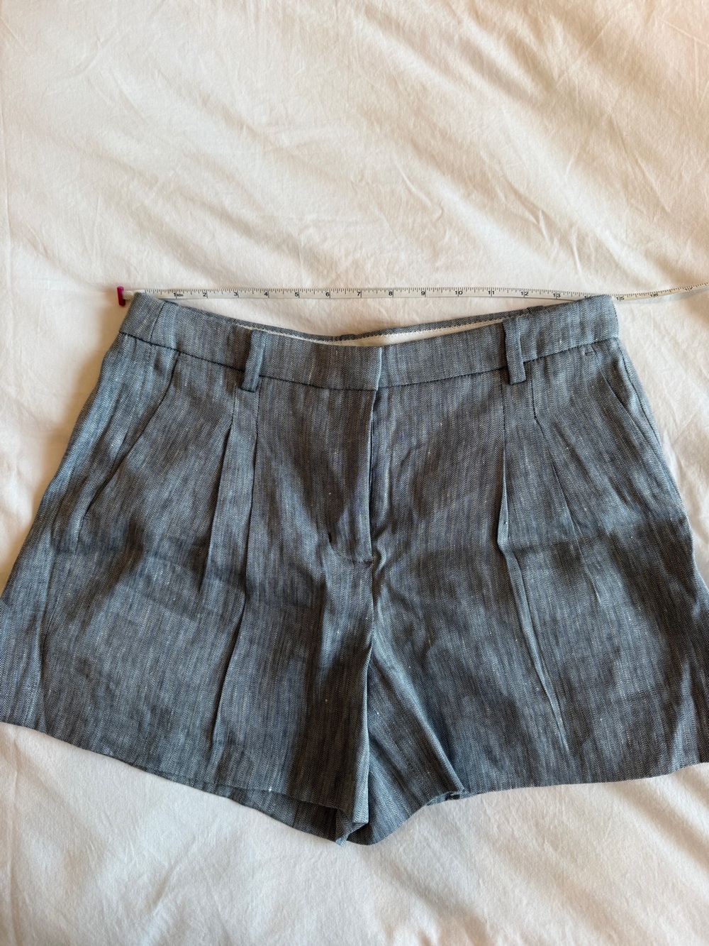 J.Crew Pleated Herringbone Shorts in Grey